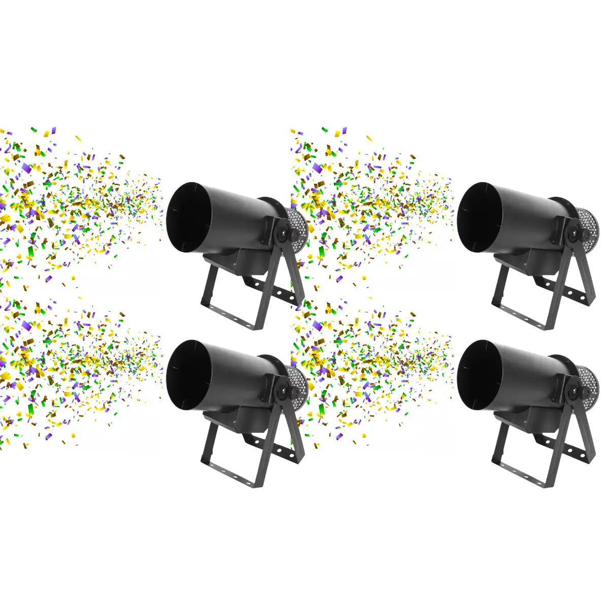 Mardi Gras Funfetti Continuous Flow Confetti Cannon Package (4 Pack) | Rental Mardi Gras Funfetti Continuous Flow Confetti Cannon Package (4 Pack) | Rental