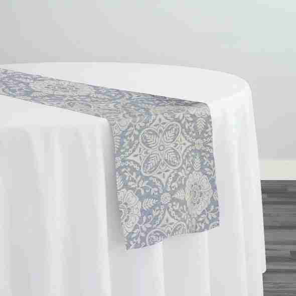 Morocco Jacquard (Reversible) Table Runner in Blue | Rental Morocco Jacquard (Reversible) Table Runner in Blue | Rental