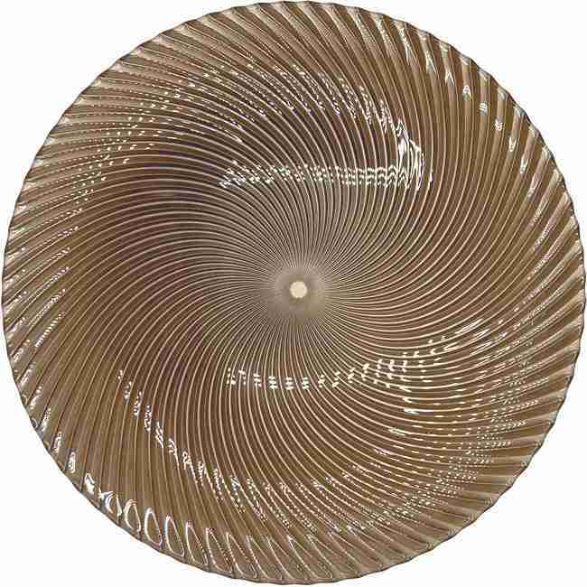 Omni Swirl – Glass Charger Plate in Bronze (Item # 0347) | Rental Omni Swirl – Glass Charger Plate in Bronze (Item # 0347) | Rental