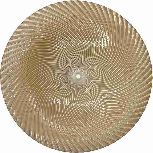 Omni Swirl – Glass Charger Plate in Champagne (Item # 0347) | Rental Omni Swirl – Glass Charger Plate in Champagne (Item # 0347) | Rental