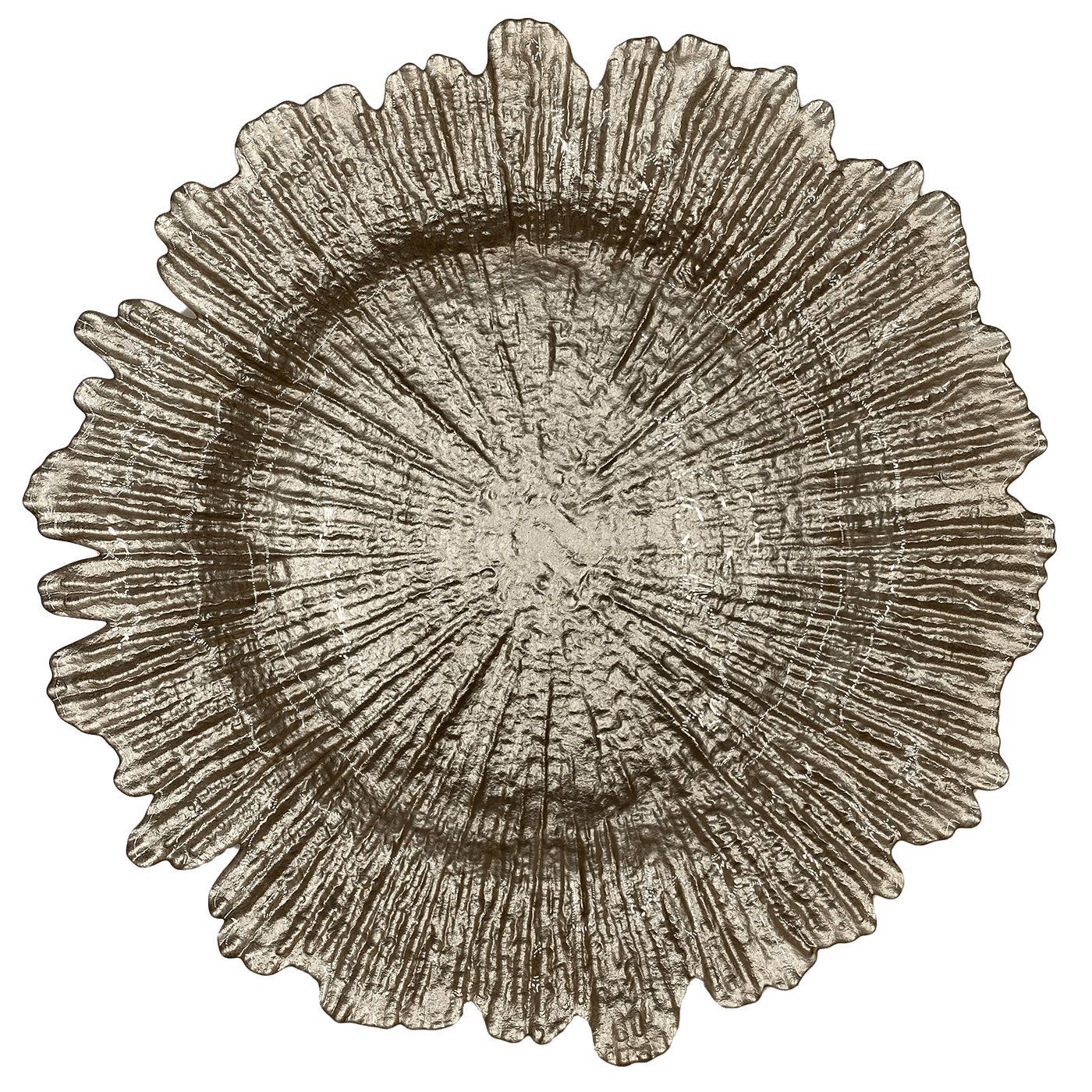 Reef – Glass Charger Plate in Champagne (Item # 0126) | Rental