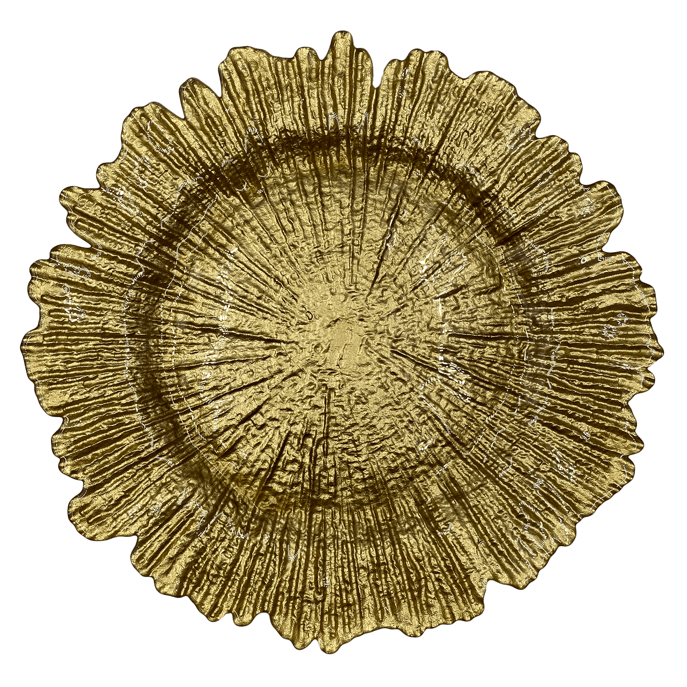 Reef – Glass Charger Plate in Gold (Item # 0126) | Rental