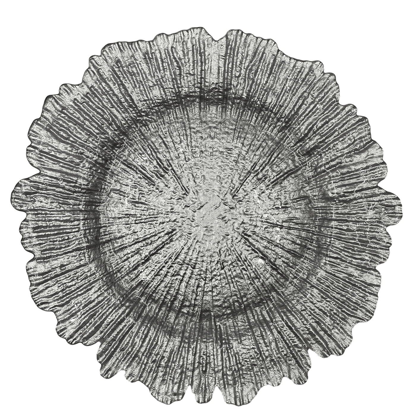 Reef – Glass Charger Plate in Silver (Item # 0126) | Rental