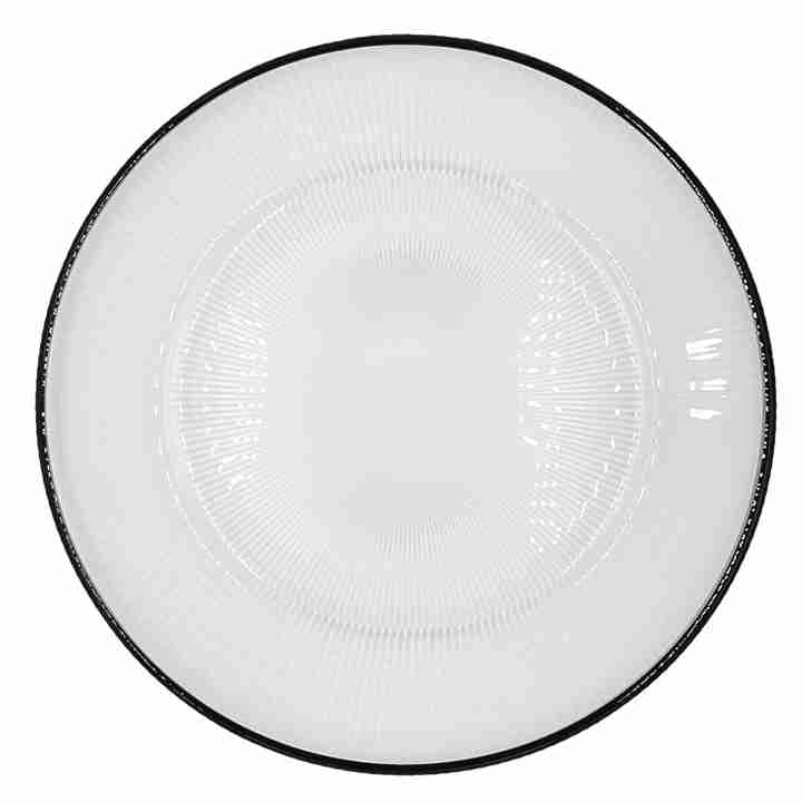 Ribbed Halo – Glass Charger Plate in Black (Item # 0240) | Rental
