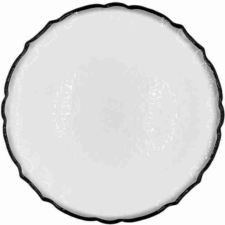 Ribbon – Glass Charger Plate in Black (Item # 0296) | Rental