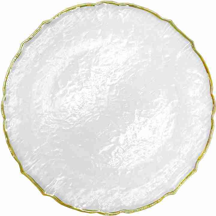 Ribbon – Glass Charger Plate in Gold (Item # 0296) | Rental