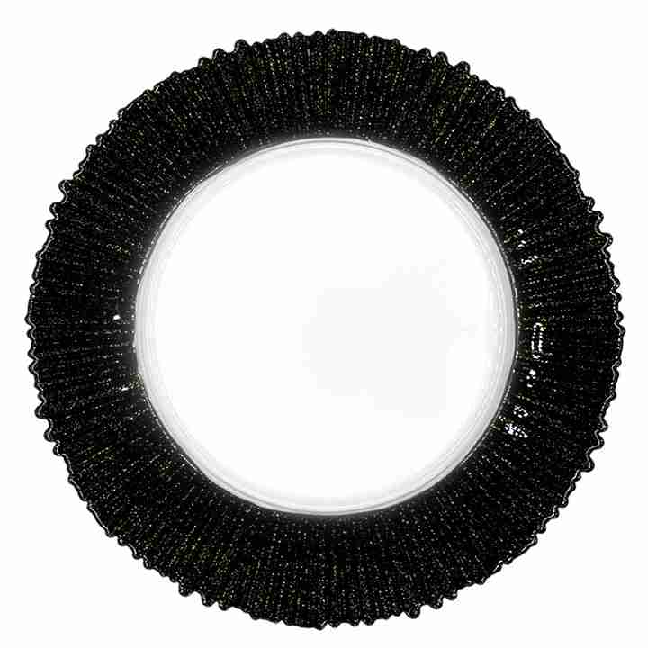Solar – Glass Charger Plate in Black/Gold (Item # 0309-B) | Rental
