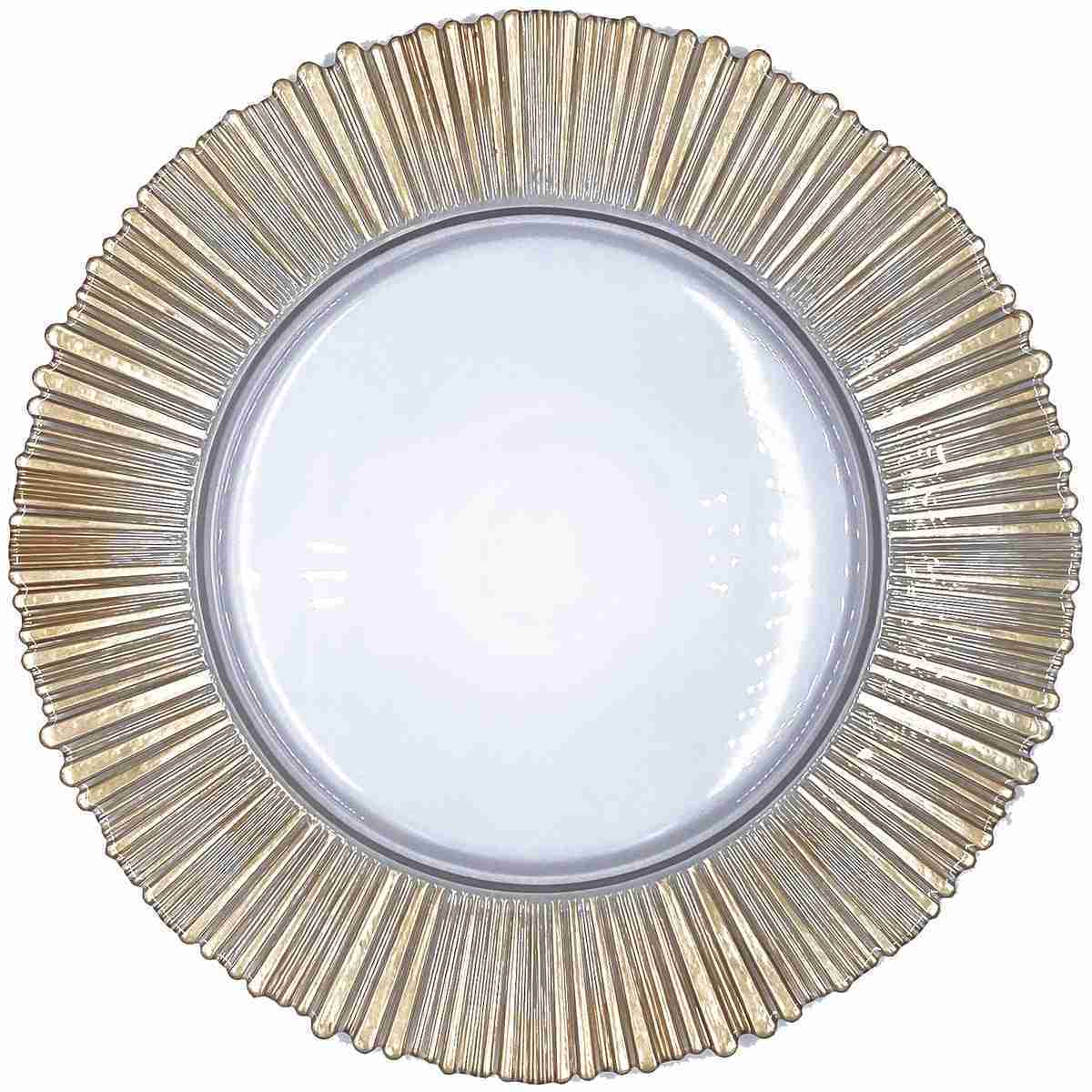Solar – Glass Charger Plate in Gold (Item # 0309-B) | Rental