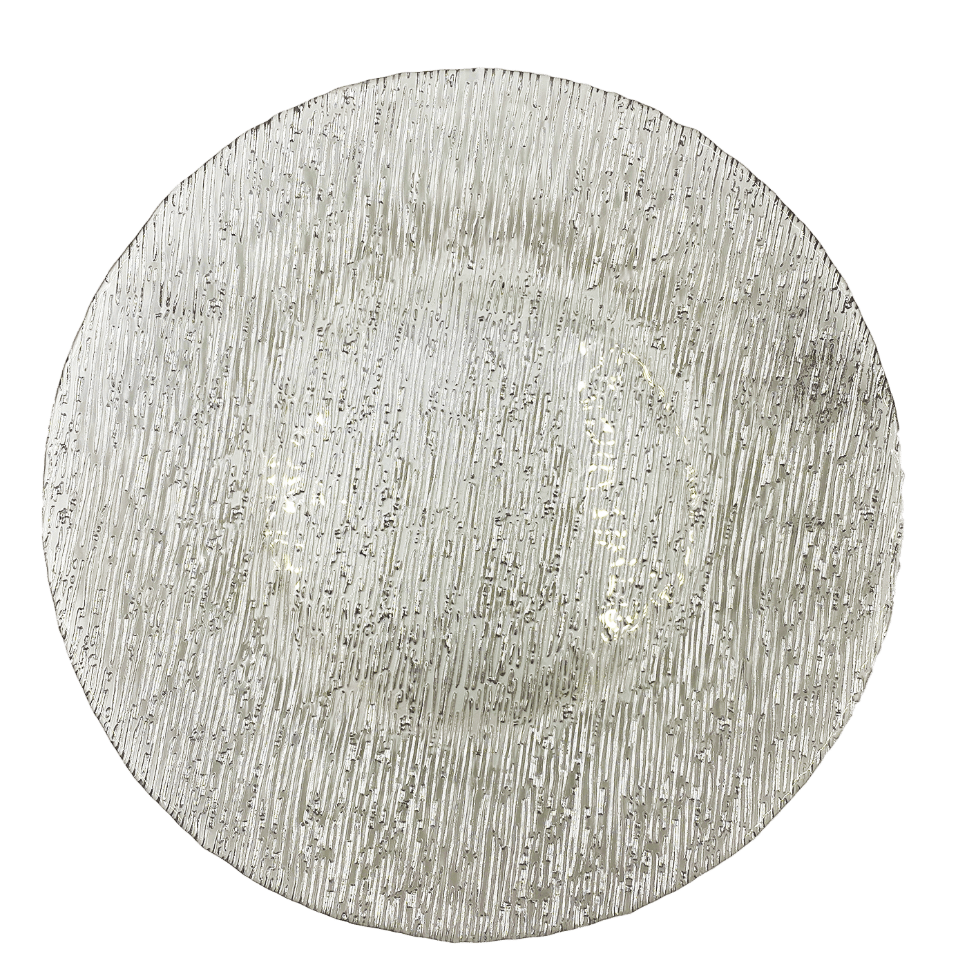 Static – Glass Charger Plate in Silver (Item # 0290) | Rental