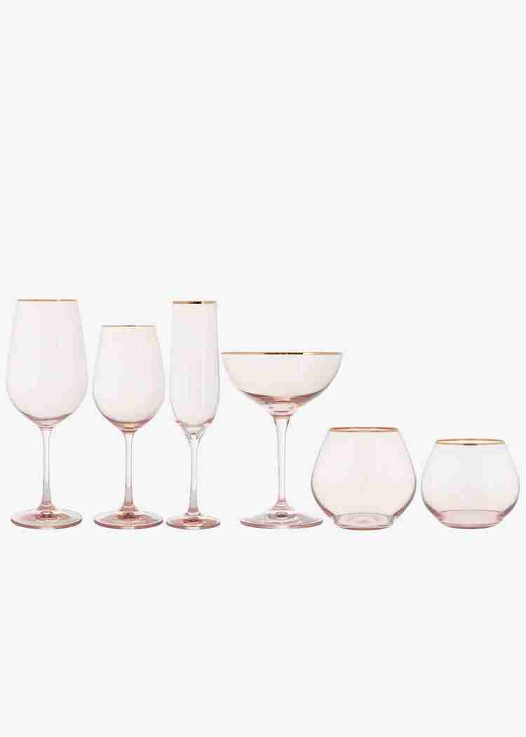 Bella Gold Rimmed | Blush – Water Goblet — Casa de Perrin | Rental Bella Gold Rimmed | Blush – Water Goblet — Casa de Perrin | Rental