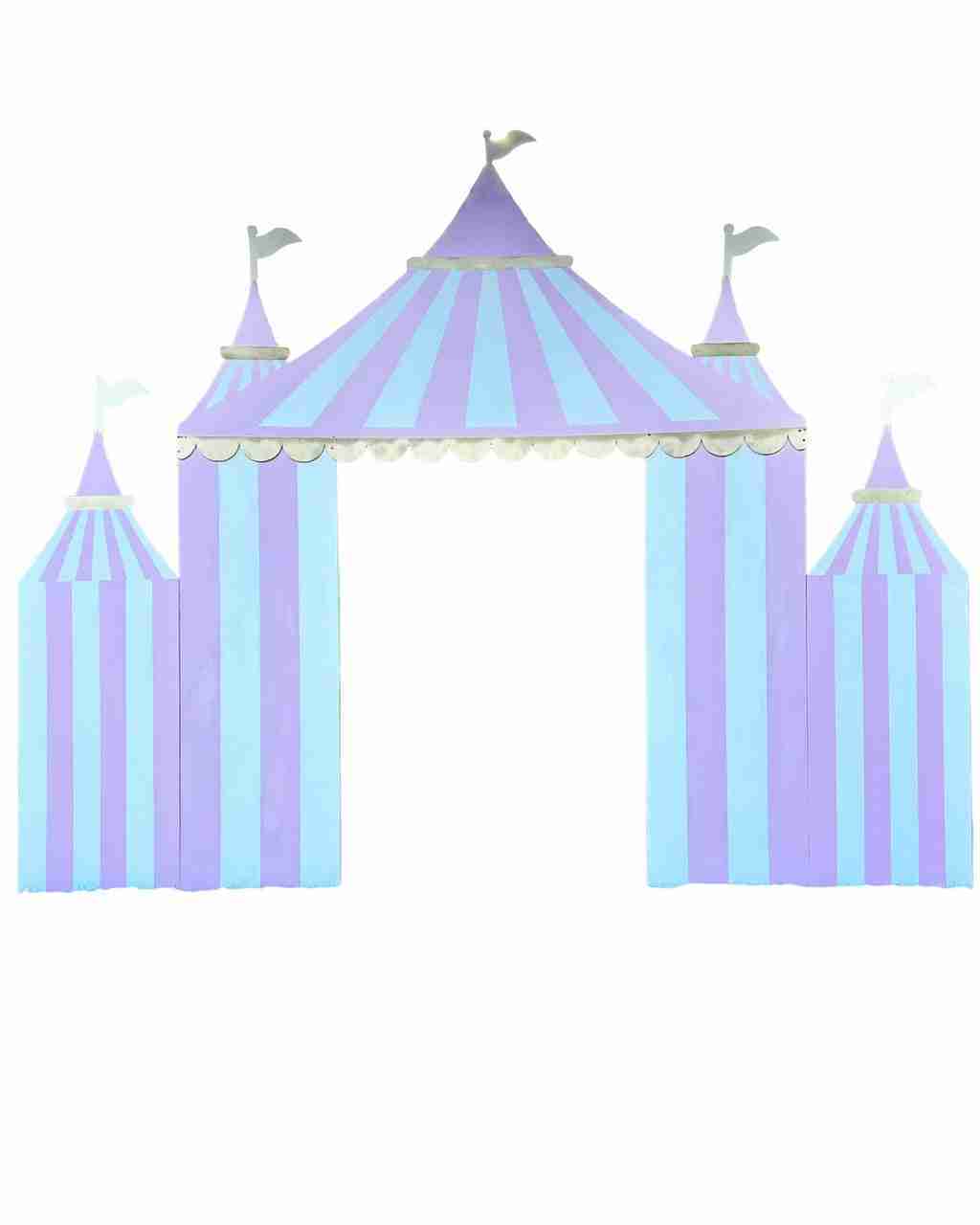 Double Pink Circus / Carnival Tent Backdrop | Rental