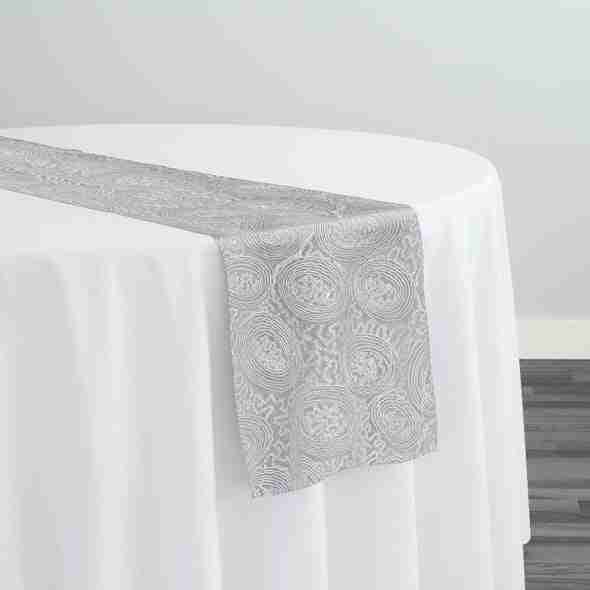 Sienna Design Table Runner in White | Rental