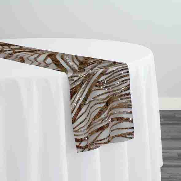 Skyfall Sequins Table Runner in Champagne and Blush | Rental