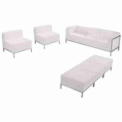 Package – Imagination White Sofa, Chair & Ottoman Set | Rental