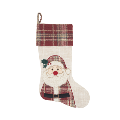 3244 Plaid Santa Stocking | Rental 3244 Plaid Santa Stocking | Rental