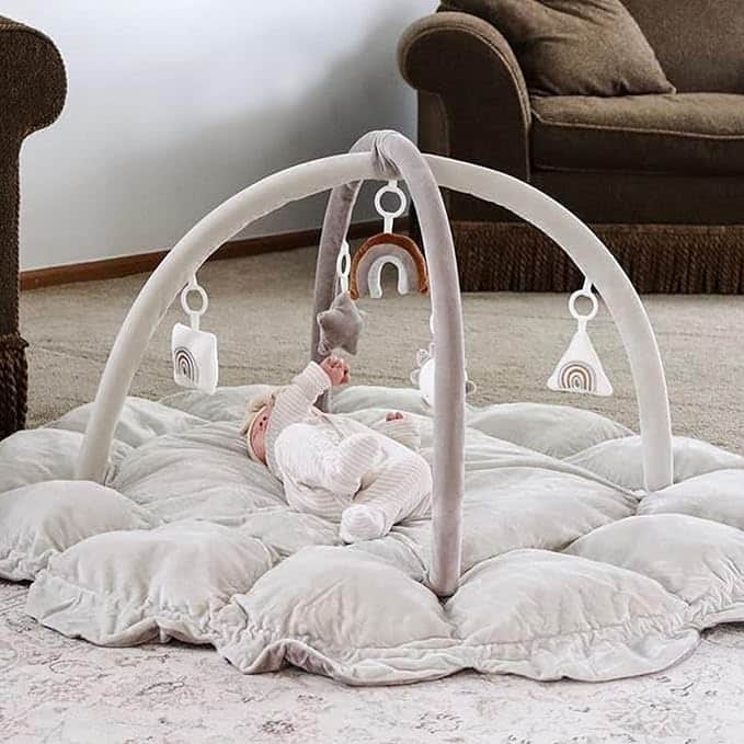 5-in-1 Thick & Plush Baby Play Gym, Baby Play Mats for Floor, Tummy Time Mat with 6 Toys | Rental 5-in-1 Thick & Plush Baby Play Gym, Baby Play Mats for Floor, Tummy Time Mat with 6 Toys | Rental