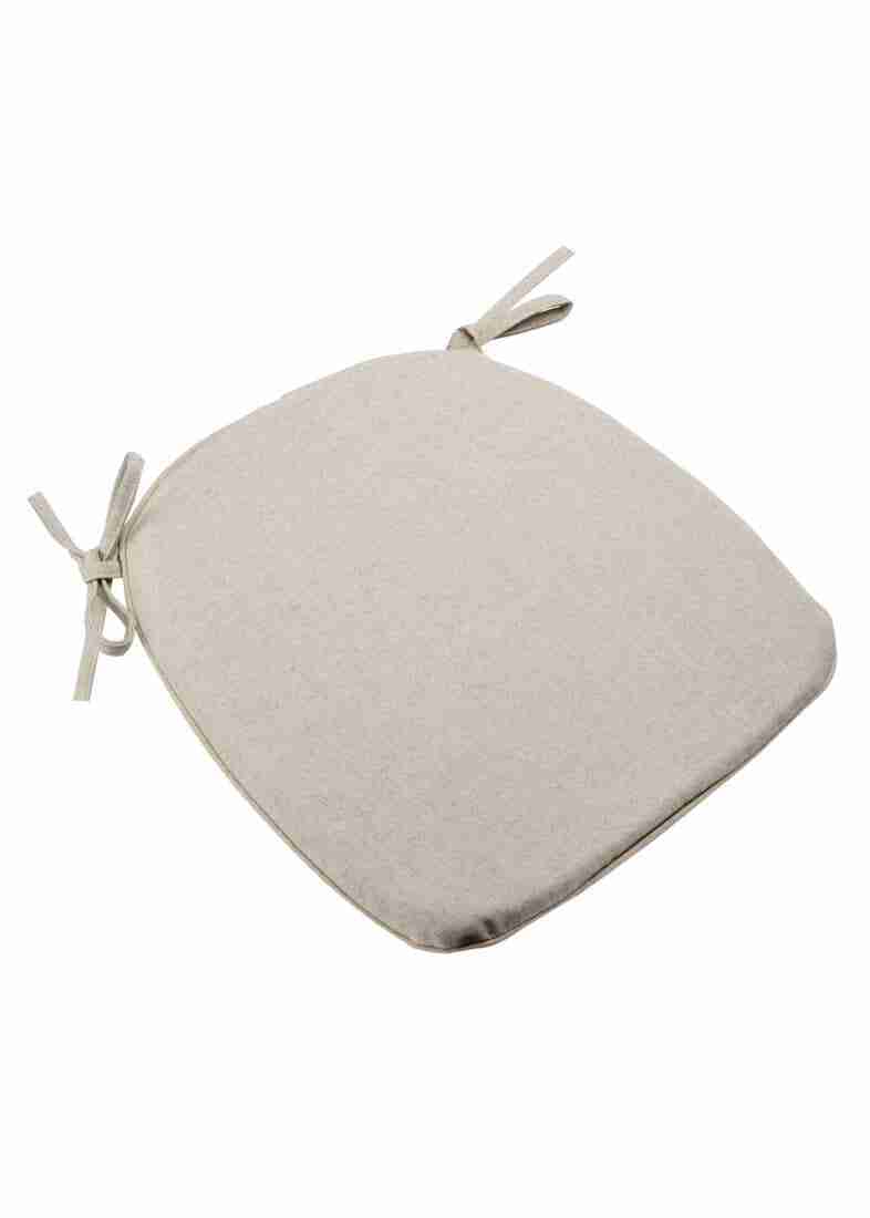 Beige Tweed 1.5″ Thick Cross Back Tie Strap Cushion | Rental