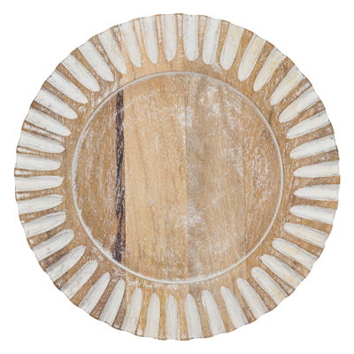 CH213 Ribbed Wooden Charger | Rental CH213 Ribbed Wooden Charger | Rental