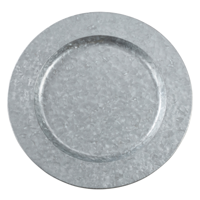 CH374 Polished Galvanized Charger | Rental CH374 Polished Galvanized Charger | Rental