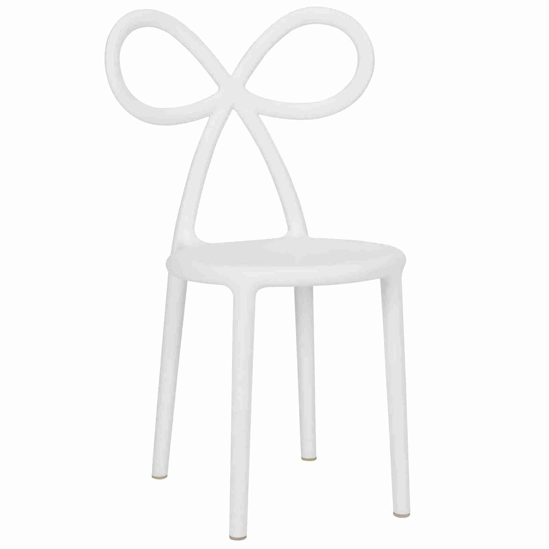 Kids White Resin Bow Chair with Round Seat | Rental