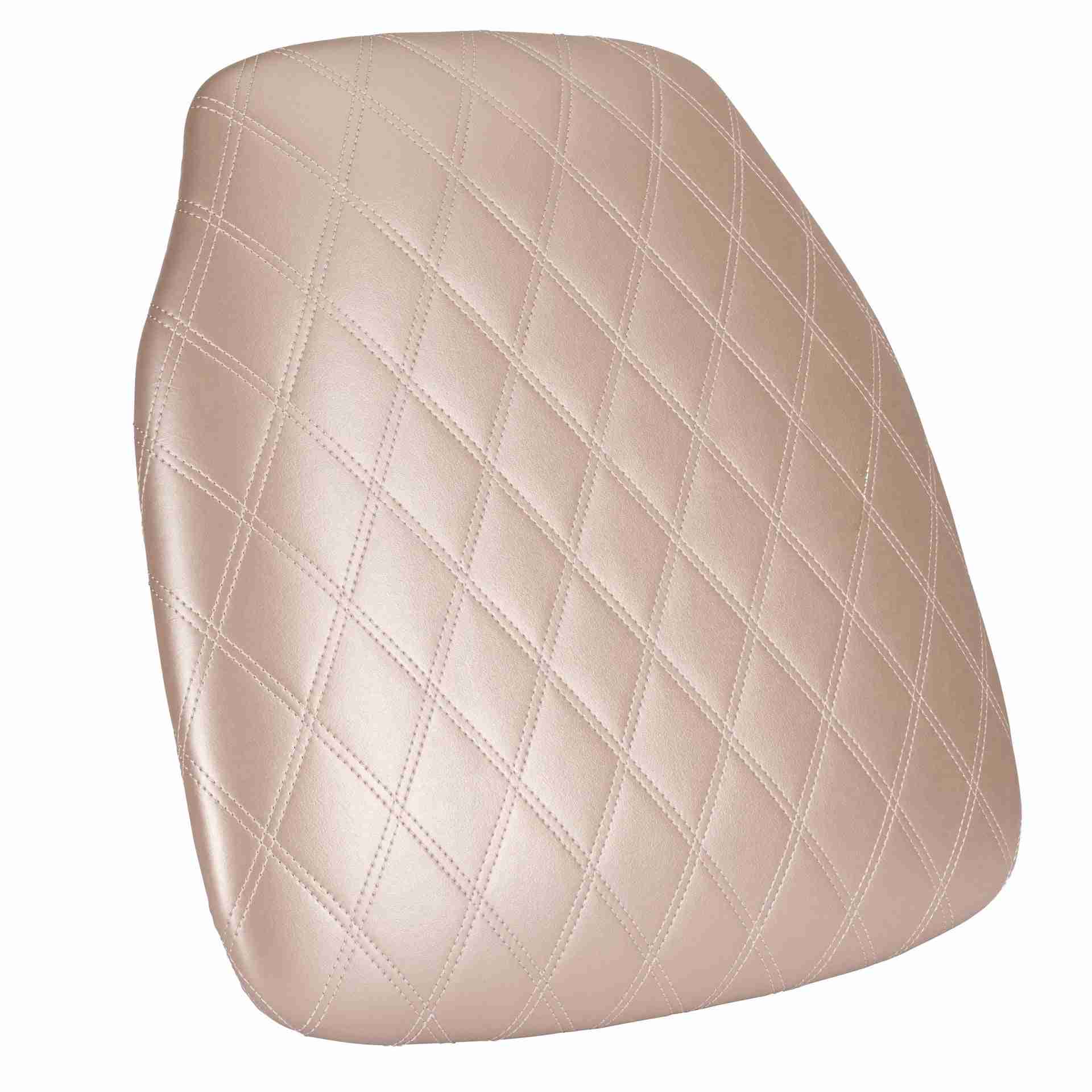 Rose Gold Vinyl Panel Back Chiavari Cushion with Bentley Stitching and SlipNot™ Technology | Rental Rose Gold Vinyl Panel Back Chiavari Cushion with Bentley Stitching and SlipNot™ Technology | Rental