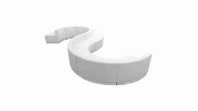 Package – Alon Series Melrose White LeatherSoft Reception Configuration, 9 Pieces | Rental