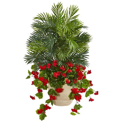 3.5’ Geranium & Areca Palm Artificial Plant | Rental