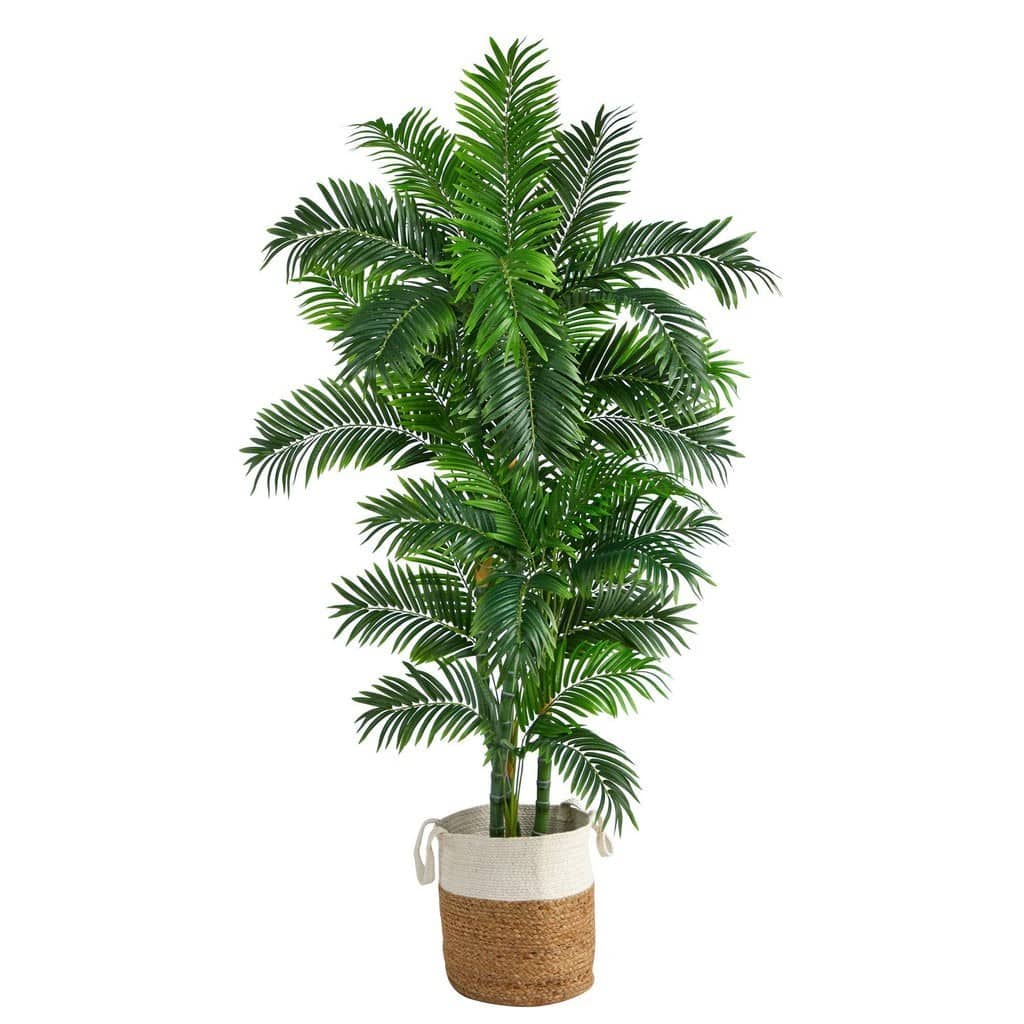 6’ Curvy Parlor Artificial Palm Tree in Handmade Natural Jute and Cotton Planter | Rental
