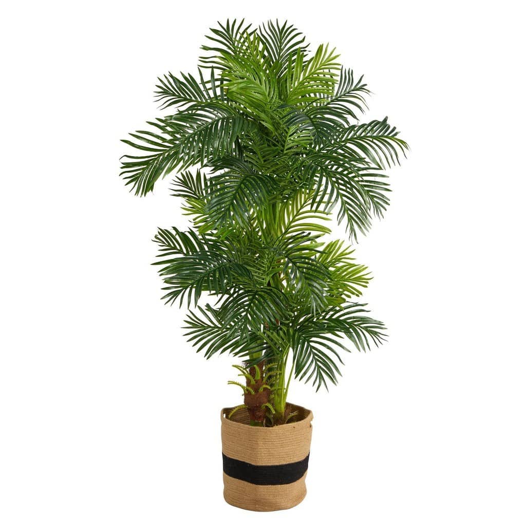 6’ Hawaii Artificial Palm Tree in Handmade Natural Cotton Planter | Rental 6’ Hawaii Artificial Palm Tree in Handmade Natural Cotton Planter | Rental