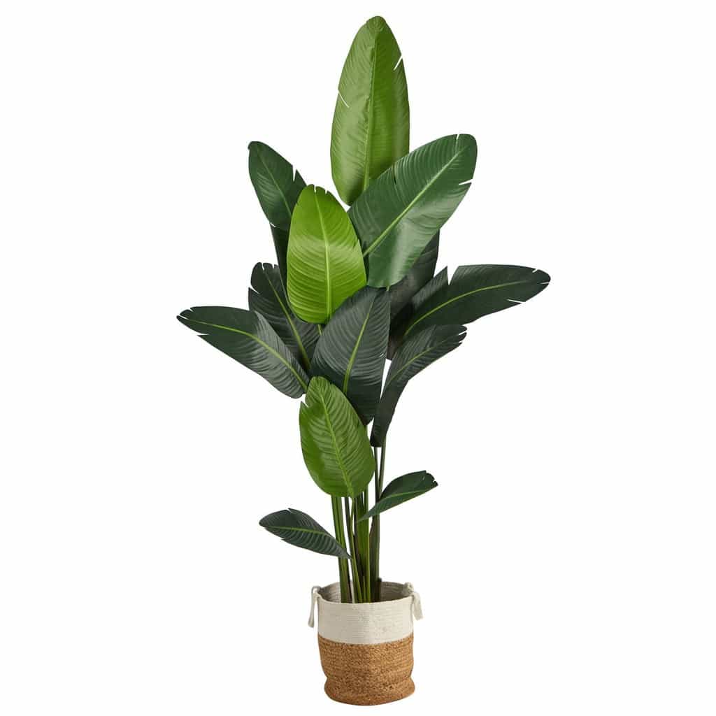 7’ Artificial Travelers Palm Tree with Handmade Jute & Cotton Basket | Rental 7’ Artificial Travelers Palm Tree with Handmade Jute & Cotton Basket | Rental
