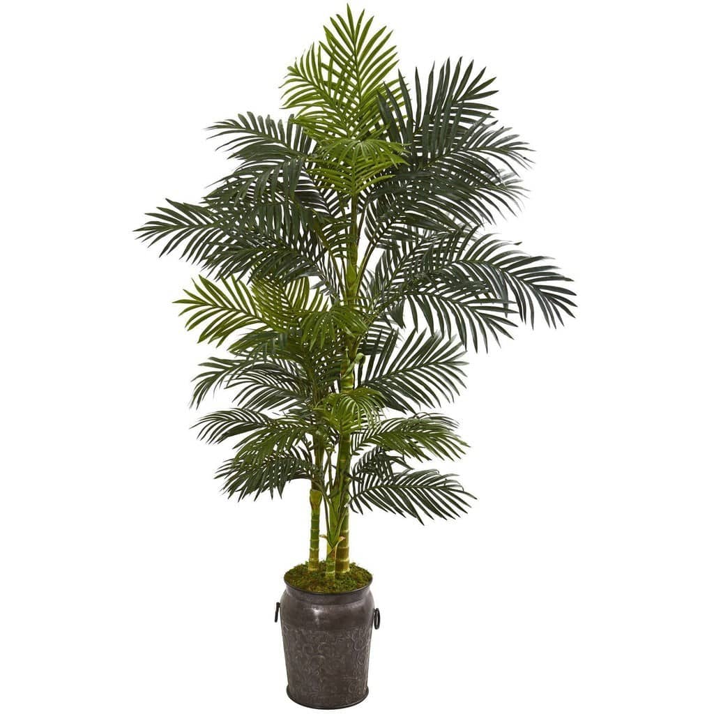 7’ Golden Cane Artificial Palm Tree in Decorative Planter | Rental 7’ Golden Cane Artificial Palm Tree in Decorative Planter | Rental