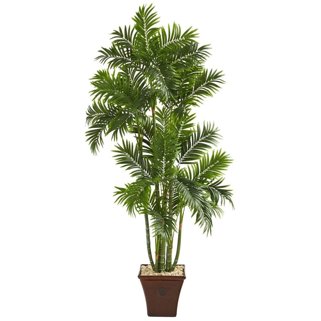 71” Areca Palm Artificial Tree in Brown Planter | Rental