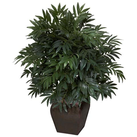Double Bamboo Palm w/Decorative Planter Silk Plant | Rental Double Bamboo Palm w/Decorative Planter Silk Plant | Rental