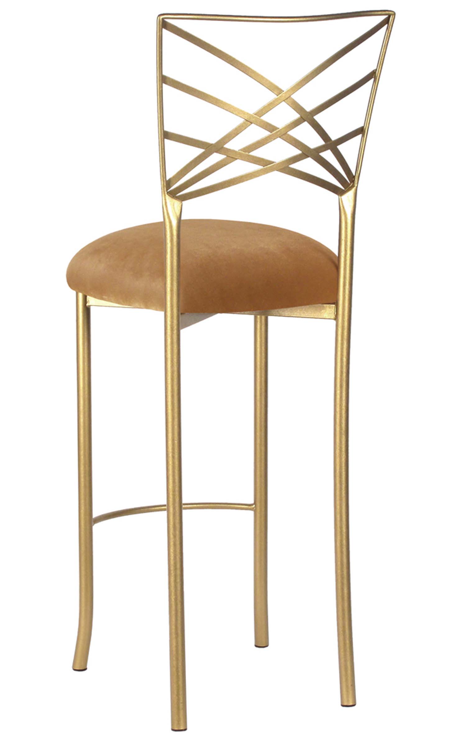 Gold Fanfare Barstool with Gold Velvet Cushion – Chameleon Chair Collection | Rental Gold Fanfare Barstool with Gold Velvet Cushion – Chameleon Chair Collection | Rental