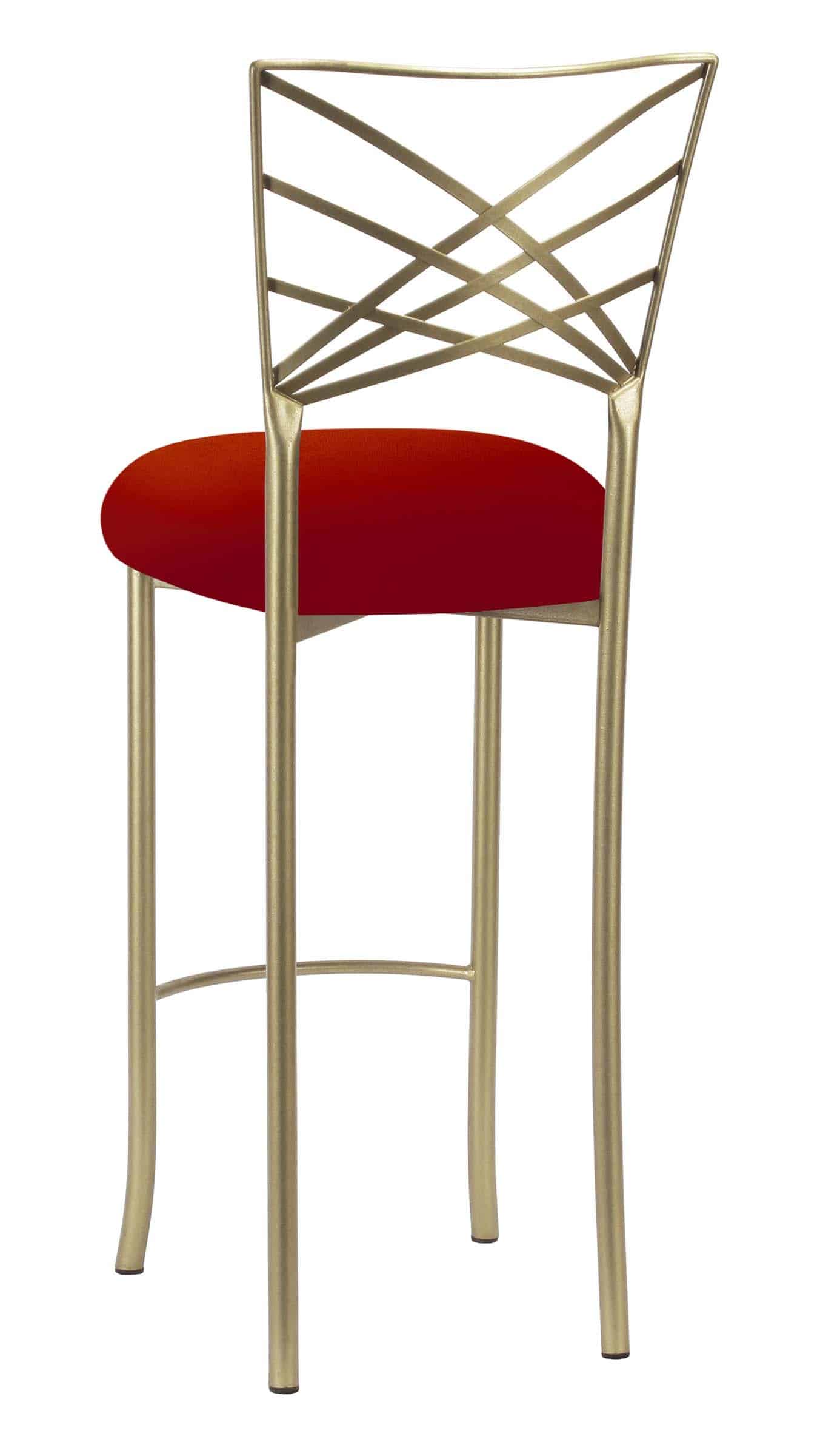 Gold Fanfare Barstool with Red Velvet Cushion – Chameleon Chair Collection | Rental Gold Fanfare Barstool with Red Velvet Cushion – Chameleon Chair Collection | Rental
