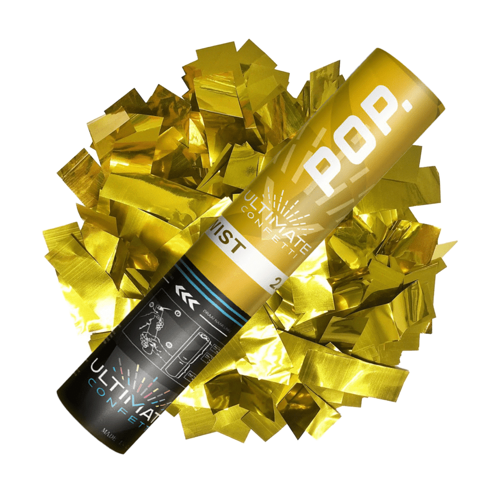 Gold Metallic Confetti Handheld POP Cannon (12″) | Rental Gold Metallic Confetti Handheld POP Cannon (12″) | Rental