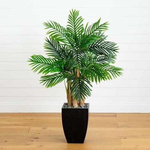 Kentia Palm Artificial Tree in Black Planter | Rental Kentia Palm Artificial Tree in Black Planter | Rental