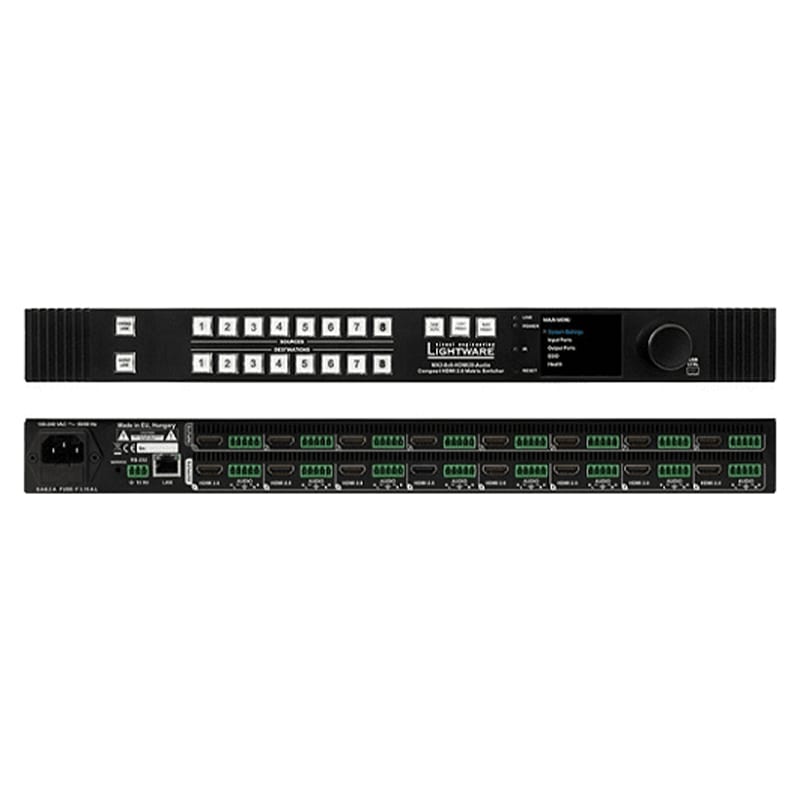 Lightware MX2 8×8 HDMI2.0-Audio Matrix Switcher 4K router | Rental Lightware MX2 8×8 HDMI2.0-Audio Matrix Switcher 4K router | Rental