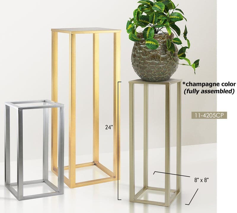 Metal Stand Display Pedestal (Champagne) | Rental