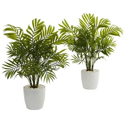 Palms in White Planter Artificial Plant (Set of 2) | Rental Palms in White Planter Artificial Plant (Set of 2) | Rental