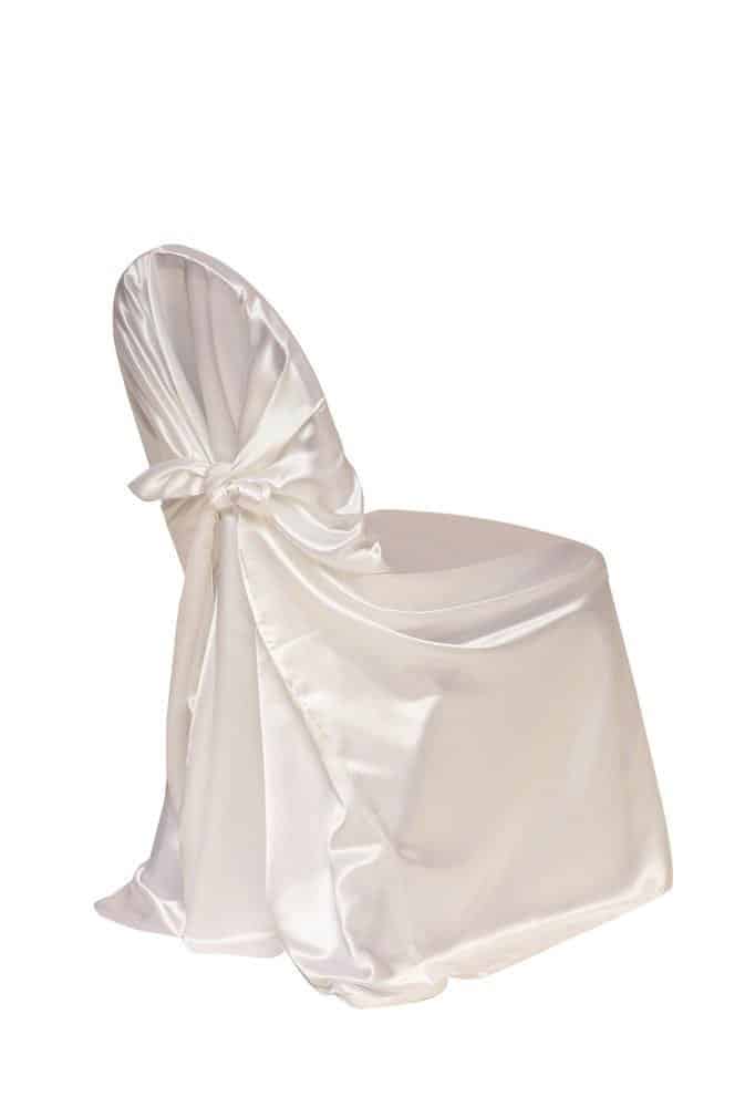 Satin Self-Tie Universal Chair Cover White | Rental Satin Self-Tie Universal Chair Cover White | Rental