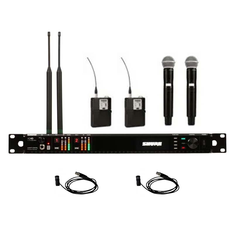 Shure Axient AD4D G57 Dual Receiver Mic System | Rental