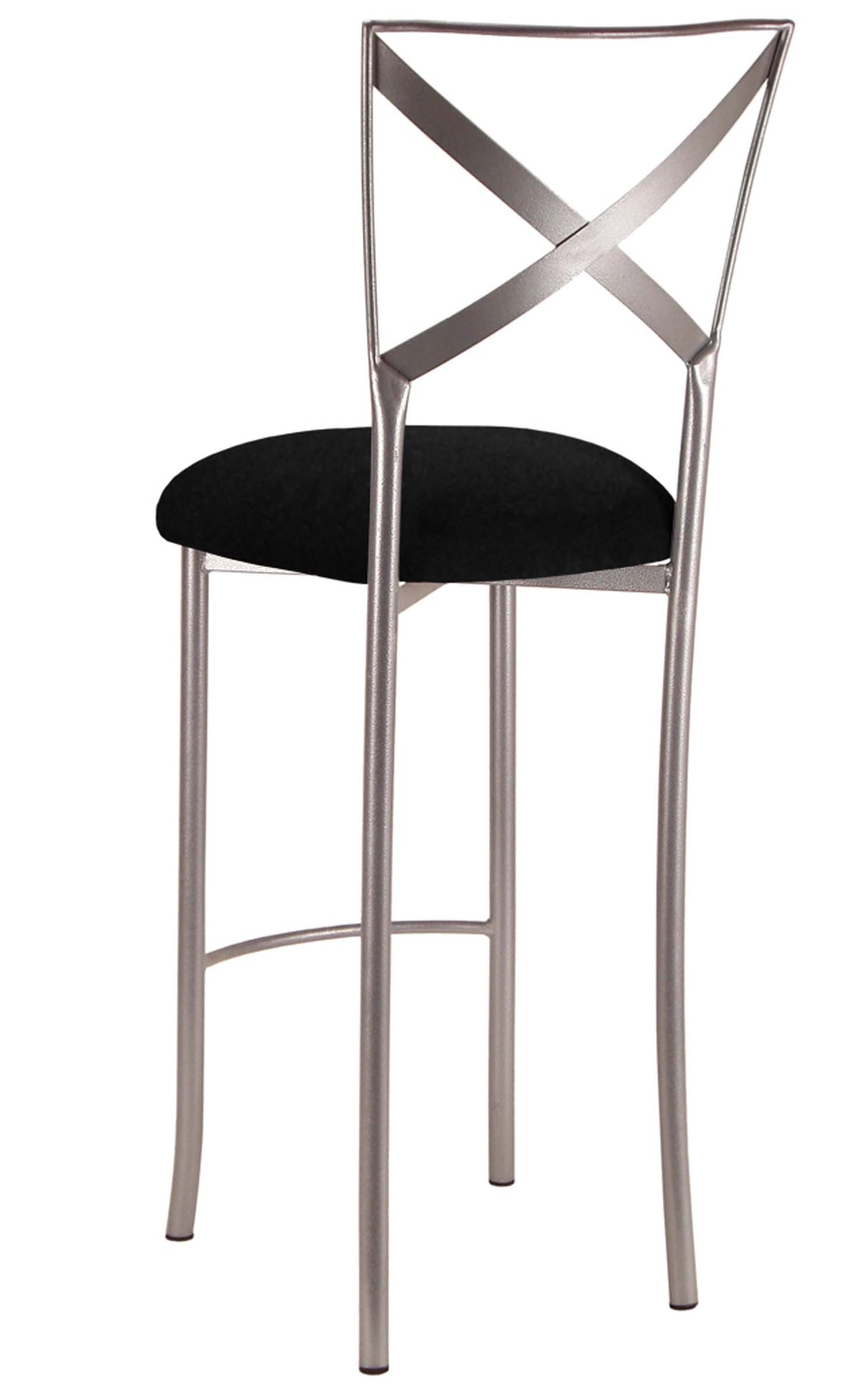 Simply X Barstool with Black Suede Cushion – Chameleon Chair Collection | Rental