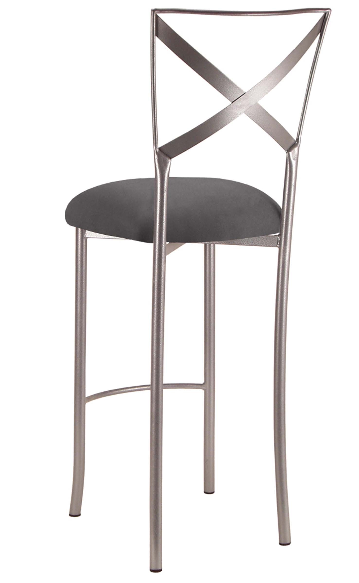 Simply X Barstool with Charcoal Suede Cushion – Chameleon Chair Collection | Rental Simply X Barstool with Charcoal Suede Cushion – Chameleon Chair Collection | Rental