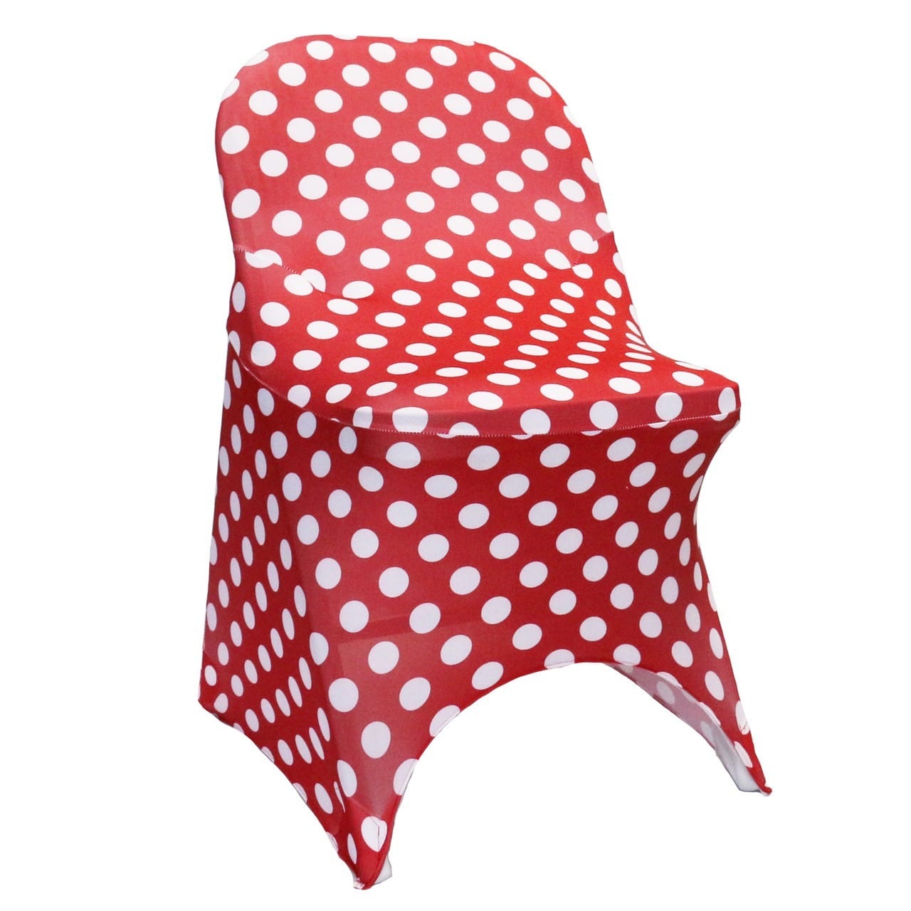 Stretch Spandex Folding Chair Covers Red and White Polka Dot | Rental Stretch Spandex Folding Chair Covers Red and White Polka Dot | Rental