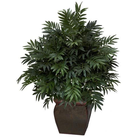 Triple Bamboo Palm w/Decorative Planter Silk Plant | Rental Triple Bamboo Palm w/Decorative Planter Silk Plant | Rental