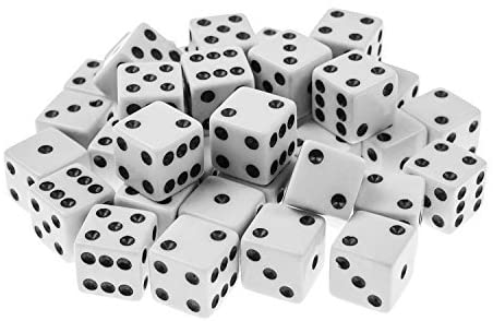 Part  – 16mm White Rounded Brybelly Casino Dice | Rental