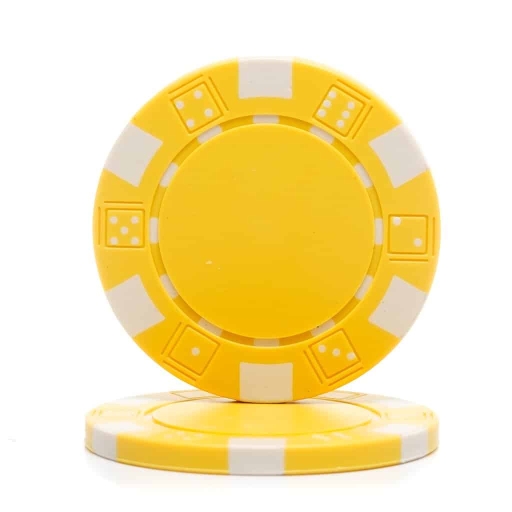 Part – Brybelly Yellow Clay Composite Striped 11.5 Poker Chip | Rental Part – Brybelly Yellow Clay Composite Striped 11.5 Poker Chip | Rental