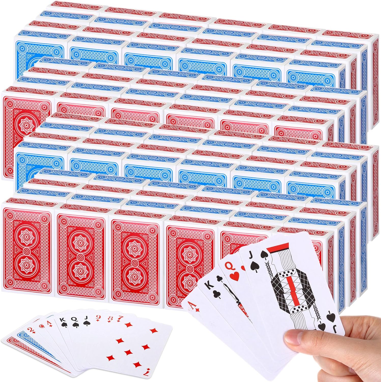 Zubebe 96 Pack Playing Cards Bulk Deck of Cards 2.25 Inch x 3.5 Inch Poker Size Standard Index Red and Blue Travel Playing Item for Activities Party Supplies Games Novelty Gift (Classic) : Toys & Games | Rental Zubebe 96 Pack Playing Cards Bulk Deck of Cards 2.25 Inch x 3.5 Inch Poker Size Standard Index Red and Blue Travel Playing Item for Activities Party Supplies Games Novelty Gift (Classic) : Toys & Games | Rental
