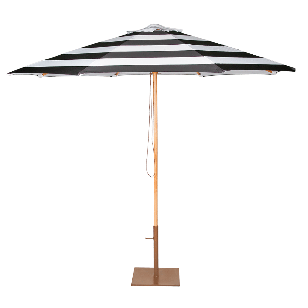 Part | 9′ Market Umbrella Top Only | Black & White Stripe | Rental